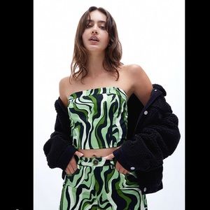 Another Girl Swirl Print Tube Top, zip back closure, PacSun, Urban Outfitters